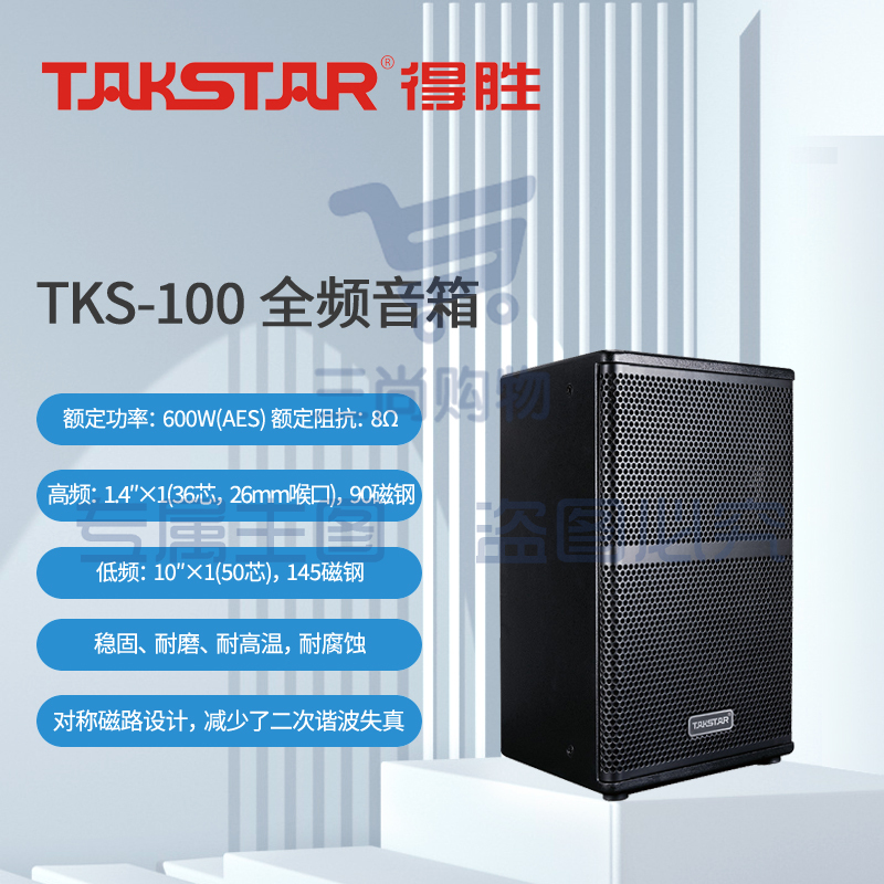 得胜 (TAKSTAR)TKS-100 全频音箱 10吋600W全频音响系统 可吊挂支架 会议室剧院扩声补声舞台返听KTV工程(只)