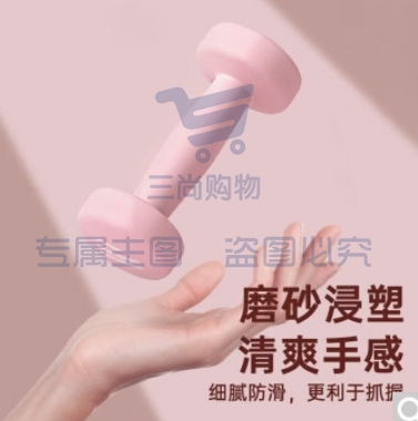 PROIRON哑铃女家用健身浸塑磨砂小哑铃跳操男士女士训练亚玲体育用品 2/3/5Kg套装含架子