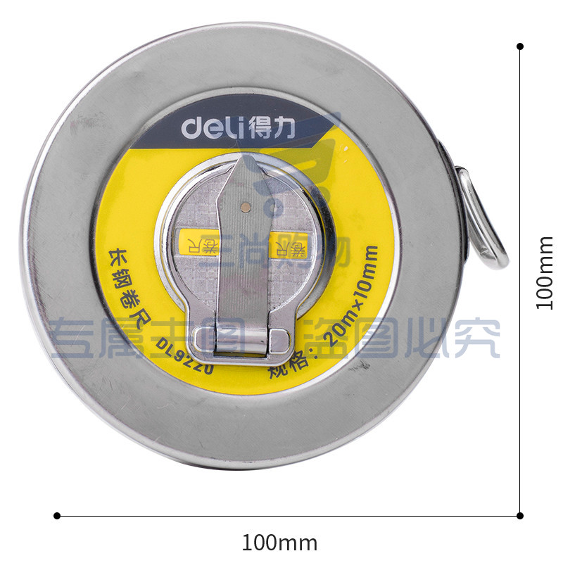 得力(deli)20米盘式钢卷尺长钢卷尺大量程工程测量尺20mx10mm DL9220