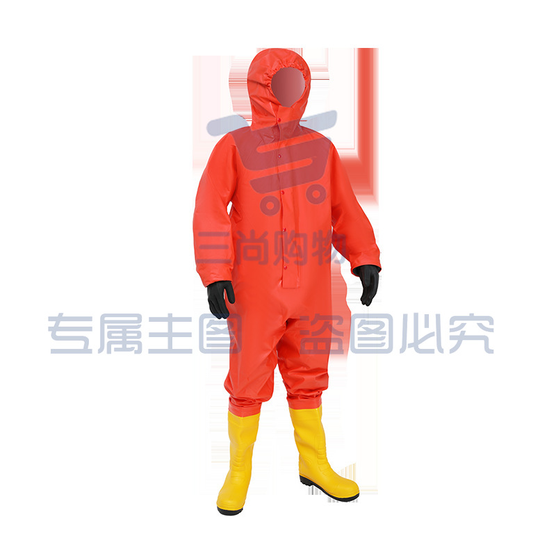 君御C3103半封闭防化服阻燃PVC耐酸碱服化学品防护服带防化靴