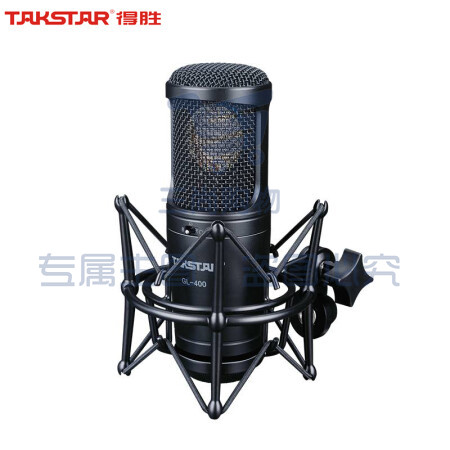 得胜(TAKSTAR)GL-400 旁述式录音电容麦克风 直播带货录音棚电台主持麦克风 专业电容话筒 黑色
