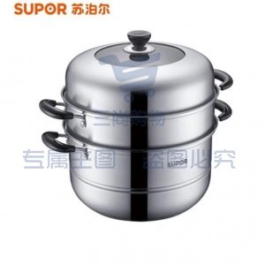 苏泊尔/SUPOR SZ30CA1 蒸锅 304不锈钢 家用双层多用锅 高拱盖 燃气电磁炉通用 蒸馒头锅  30cm