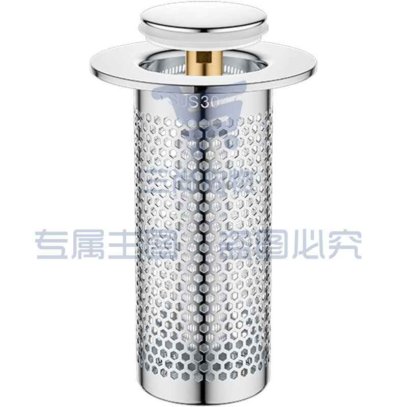 洗手盆漏水塞面盆防堵弹跳过滤网按压式下水器防臭脸盆通用 【短款ABS弹跳】304不锈钢过滤