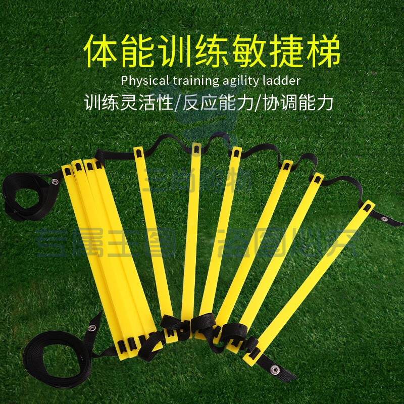 足球训练敏捷梯带按扣跳格梯软梯速度梯绳梯篮球训练器材障碍物 6米12节敏捷梯