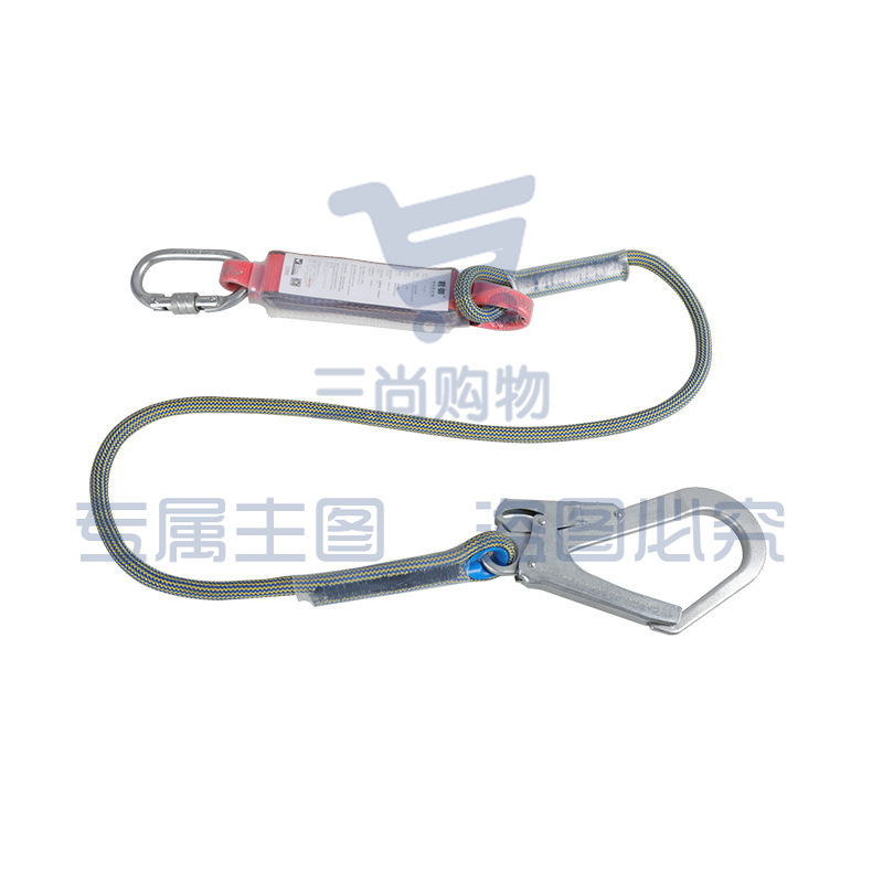 君御 LP-JS1纤维绳式单大钩安全绳全长1.8米涤纶安全绳带缓冲包