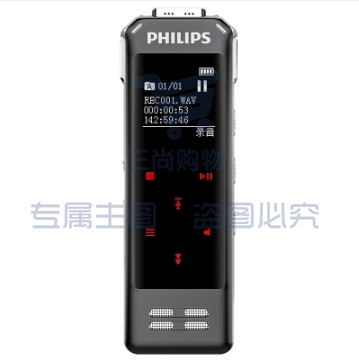 飞利浦（PHILIPS）指纹加密 APP智能专业录音笔 实时翻译 语音转文字 16G VTR8062
