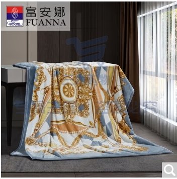 富安娜(FUANNA)家居毛毯单层舒柔毯/苏麦尔180*200cm舒柔毯-爱美尔