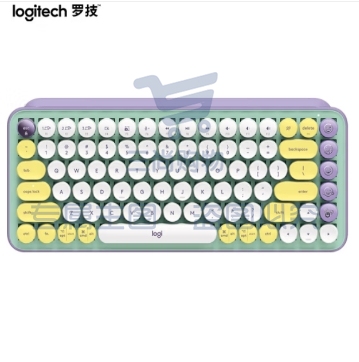 罗技POP KEYS 泡泡无线机械蓝牙键盘 85键TTC轴 自定义表情包按键-梦幻色