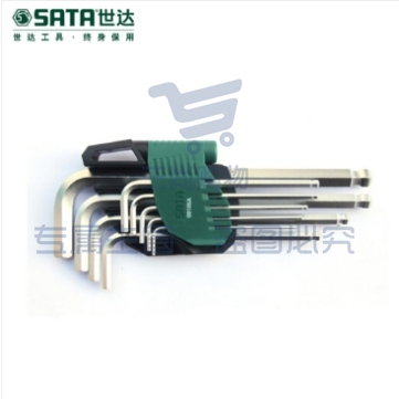 世达(SATA)9件套铬钒钢加长球头内六角扳手  09105A  M1.5-M10