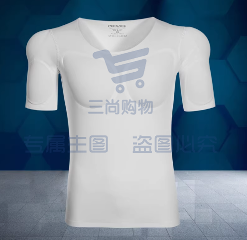 新塑型无痕假肌肉内衣服男士t恤