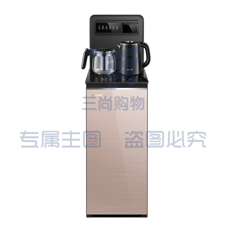 苏泊尔(SUPOR)茶吧机 家用多功能高端客厅下置水桶自动智能柜子一体饮水机烧水壶 金色温热型