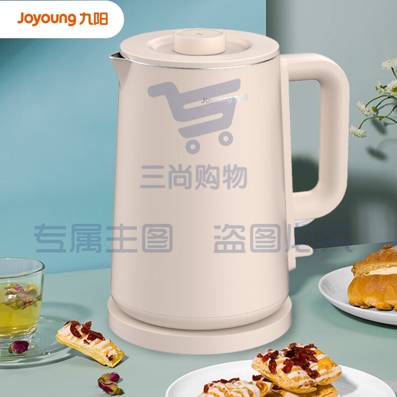 九阳(Joyoung) 热水壶1.7L无缝双层保温防烫 304不锈钢开水壶1800W大功率   K17FD-W6152  (