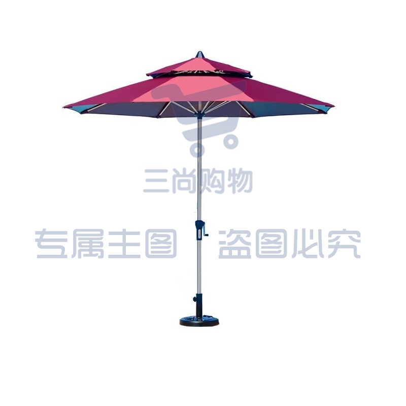 紫叶(ziye) 户外遮阳伞中柱伞 双顶2.7米