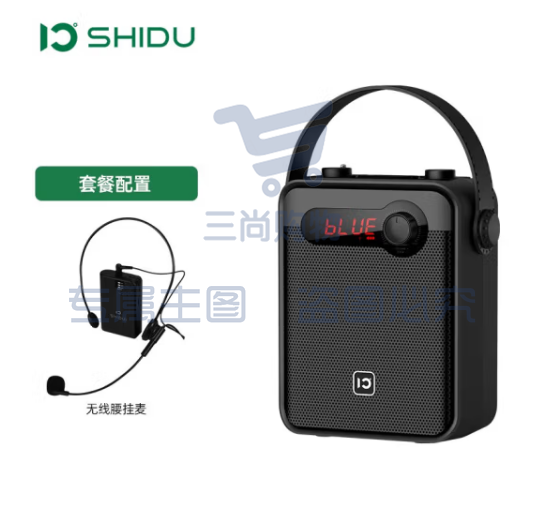 十度(ShiDu) H8音响户外便携式手提广场舞K歌大功率蓝牙音箱无线扩音器带无线话筒显示屏 经典黑UHF腰挂版