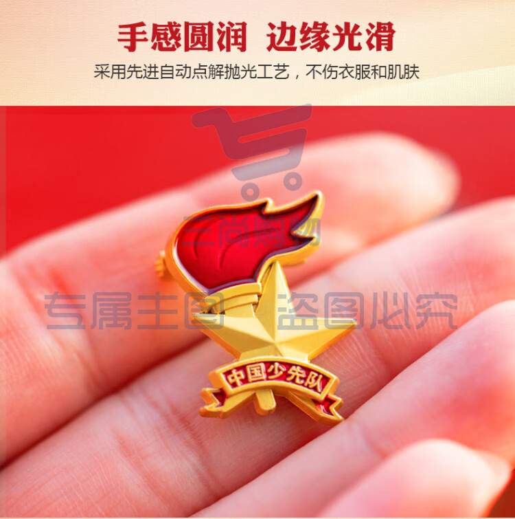 得力(deli)少先队队徽 小学生少先队员队徽 立体别针款 50560