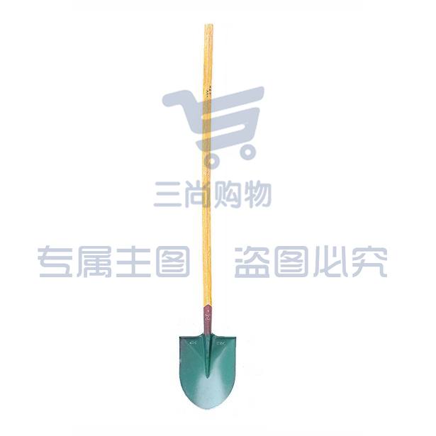 WEIYANG/卫洋 尖头铁锹 012 铁锨铁铲木柄1.2米 锰钢淬火推雪铲子大号含柄 绿色