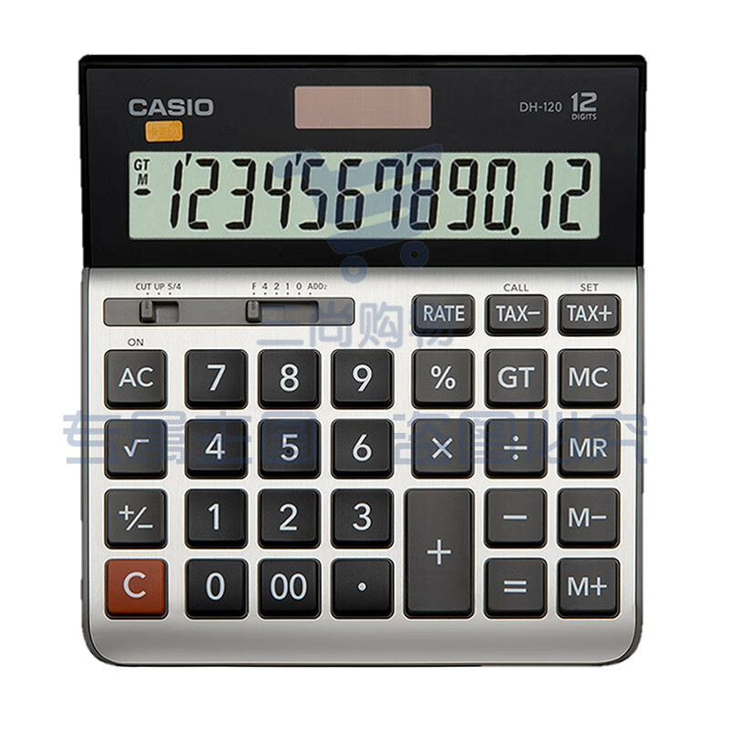 卡西欧（CASIO）DH-120 金属面板宽屏计算器 12位 办公用品