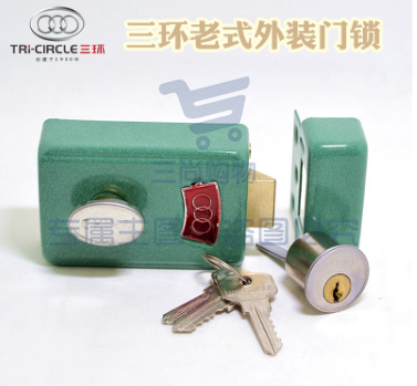 老式门锁 三保险弹子门锁  三保险老式木门防盗内门锁碰锁  方向可选择