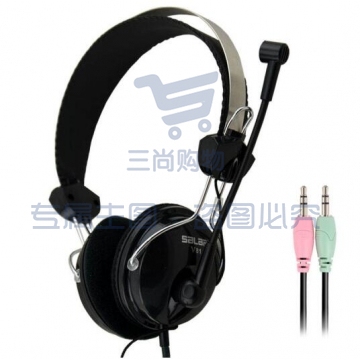 声籁 V81耳机头戴式耳麦 台式电脑耳机 黑色 带长麦克风 
